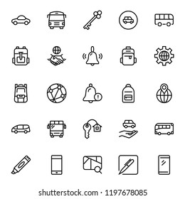Hotel service flat icon set. Single high quality outline symbol of info for web design or mobile app. Thin line signs for design logo, visit card, etc. Outline logo of graphic hotel service 