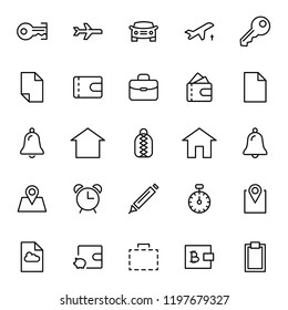 Hotel service flat icon set. Single high quality outline symbol of info for web design or mobile app. Thin line signs for design logo, visit card, etc. Outline logo of graphic hotel service 