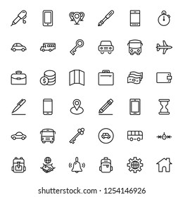 Hotel service flat icon set. Single high quality outline symbol of info for web design or mobile app. Thin line signs for design logo, visit card, etc. Outline logo of graphic hotel service 