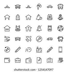 Hotel service flat icon set. Single high quality outline symbol of info for web design or mobile app. Thin line signs for design logo, visit card, etc. Outline logo of graphic hotel service 
