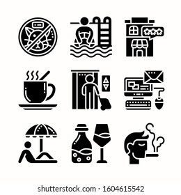 Hotel Service Glyph icons Pack vector