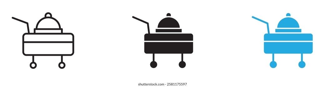 Hotel service icon black white vector outline