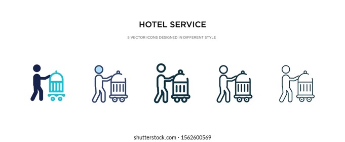 hotel service icon in different style vector illustration. two colored and black hotel service vector icons designed in filled, outline, line and stroke style can be used for web, mobile, ui