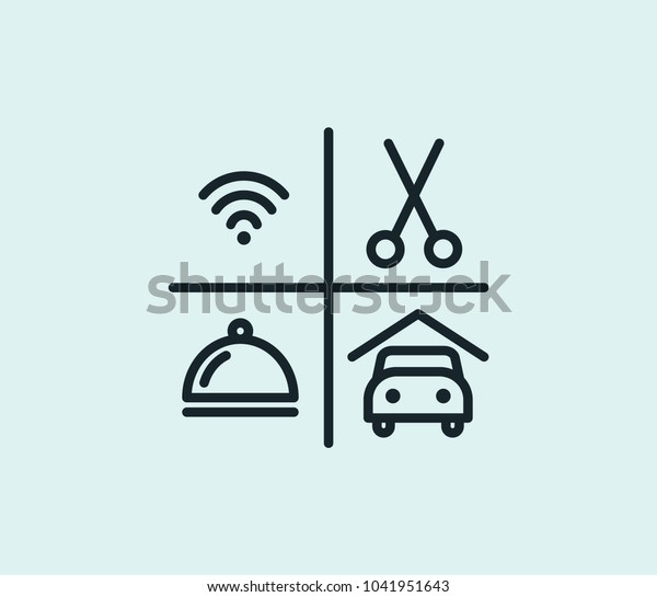 Hotel service icon line\
isolated on clean background. concept drawing icon line in modern\
style. Vector illustration for your web site mobile logo app UI\
design.