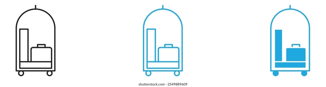 Hotel service icon Outline vector line set