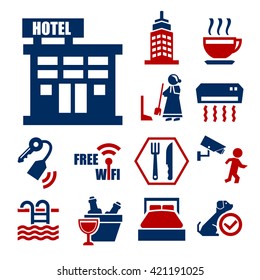 hotel service icon set