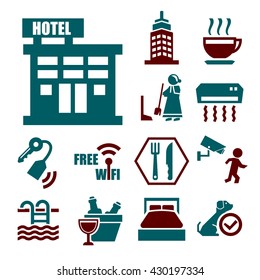 hotel service icon set