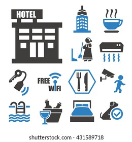 hotel service icon set