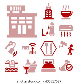 hotel service icon set