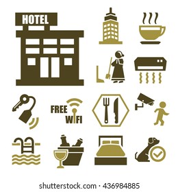 hotel service icon set