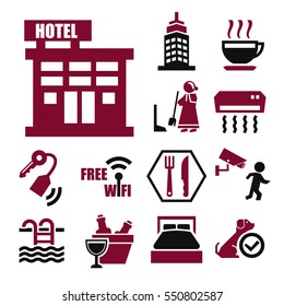 hotel service icon set