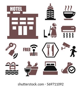 hotel service icon set