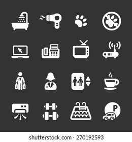 hotel service icon set 7, white version, vector eps10.
