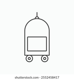 Hotel service icon set in blackthin line style.