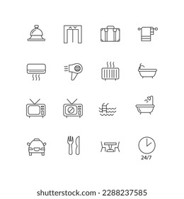Hotel service icon set Vector icon design