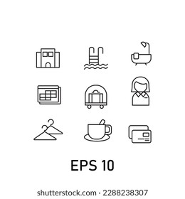  Hotel service icon set Vector icon design