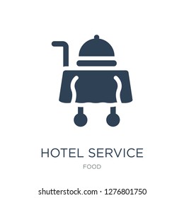 hotel service icon vector on white background, hotel service trendy filled icons from Food collection, hotel service vector illustration