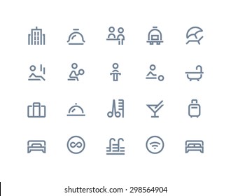 Hotel service icons. Line series