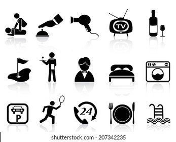 hotel service icons set