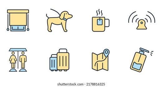 hotel service icons set . hotel service pack symbol vector elements for infographic web