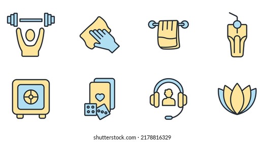 hotel service icons set . hotel service pack symbol vector elements for infographic web
