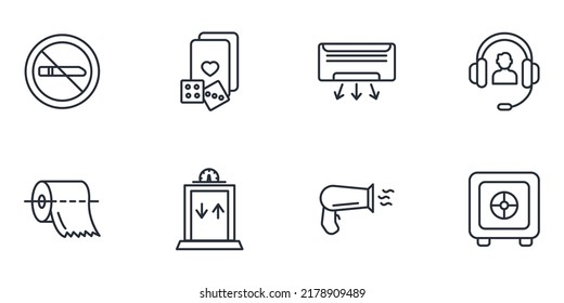 hotel service icons set . hotel service pack symbol vector elements for infographic web