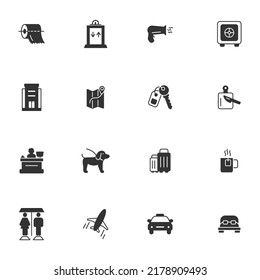 hotel service icons set . hotel service pack symbol vector elements for infographic web