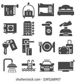 Hotel service, hotel icons set, Vector icon design