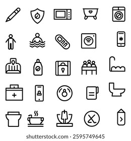 hotel service icons vector set bundle deigns