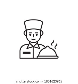 Hotel Service illustration style outline icon. EPS 10 File
