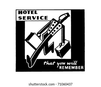 Hotel Service - Retro Ad Art Banner