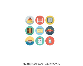 Hotel service, Simple thin line hotel icons set, Vector icon design.Outline web icon set - Hotel services,icons with shadow, vector.
