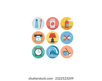 Hotel service, Simple thin line hotel icons set, Vector icon design.Outline web icon set - Hotel services,icons with shadow, vector.
