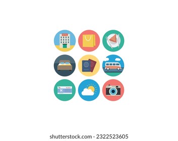 Hotel service, Simple thin line hotel icons set, Vector icon design.Outline web icon set - Hotel services,icons with shadow, vector.
