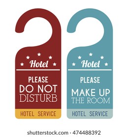 hotel service tags hanging vector illustration design