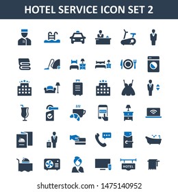 Hotel service vector flat icon set