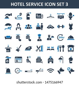 Hotel Service Vector Flat Icon Set