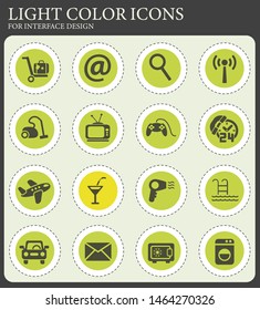 hotel service web icons for user interface design