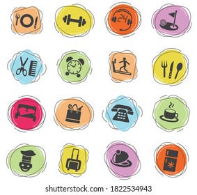 hotel service web icons for user interface design