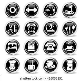 hotel service web icons for user interface design