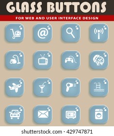 hotel service web icons for user interface design
