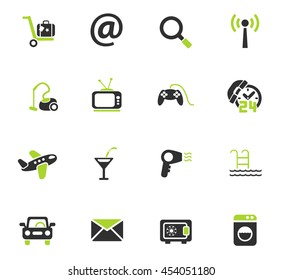 hotel service web icons for user interface design