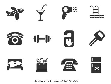 hotel service web icons for user interface design