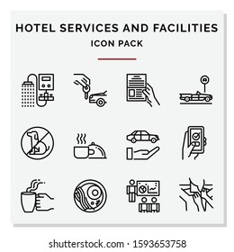 hotel services and facilities icons set vector illustration
