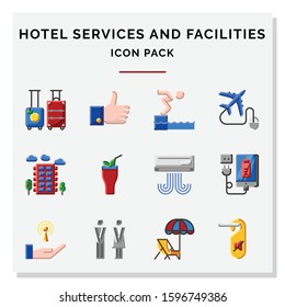 hotel services and facilities icons set vector illustration
