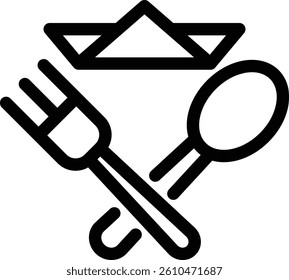 Hotel Services and Facilities. Restaurant vector icon illustration