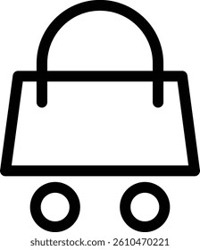 Hotel Services and Facilities. Shopping Bag vector icon illustration	