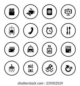 Hotel services icon set