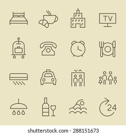 Hotel services icon set