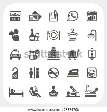 Hotel and Hotel Services icons set
